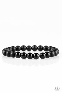 Paparazzi "Confident" Black Glassy Bead Stretchy Bracelet Paparazzi Jewelry