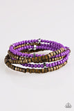 Paparazzi "Who WOOD Of Thought" Purple Bead Wooden Accent Wrap Bracelet Paparazzi Jewelry