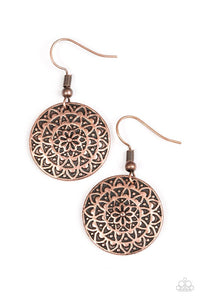 Paparazzi "Sunfllower Shimmer" Copper Floral Detail Earrings Paparazzi Jewelry