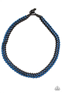 Paparazzi "Extreme Altitude" Blue and Black Urban Necklace Unisex Paparazzi Jewelry