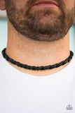 Paparazzi "Hiker Haven" Black Cord Leather Urban Necklace Unisex Paparazzi Jewelry