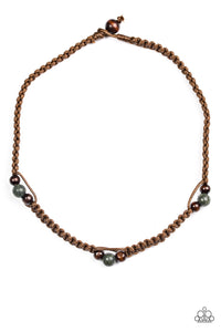 Paparazzi VINTAGE VAULT "Vitality" Brown Urban Necklace Unisex Paparazzi Jewelry