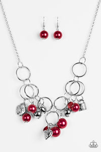Paparazzi "In A Bind" Red Necklace & Earring Set Paparazzi Jewelry