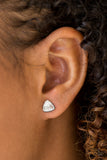 Paparazzi "Precision Shine" White Post Earrings Paparazzi Jewelry