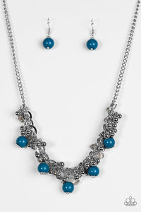 Paparazzi "A Pop Of Posh" Blue Necklace & Earring Set Paparazzi Jewelry