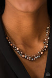 Paparazzi "Belle Of The Ball" Multi Copper Silver Gunmetal Bead Necklace & Earring Set Paparazzi Jewelry