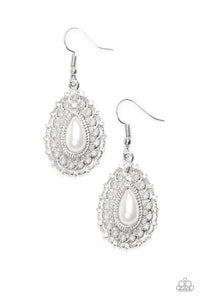 Paparazzi "Court Chic" White Earrings Paparazzi Jewelry