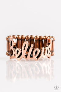 Paparazzi "When You Believe" Copper Engraved "BELIEVE" Ring Paparazzi Jewelry