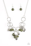 Paparazzi "In A Bind" Green Necklace & Earring Set Paparazzi Jewelry