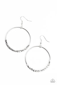 Paparazzi "Double Edge" Silver Beaded Hoop Earrings Paparazzi Jewelry