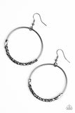 Paparazzi "Double Edge" Black Gunmetal Beaded Hoop Earrings Paparazzi Jewelry