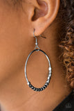 Paparazzi "Double Edge" Black Gunmetal Beaded Hoop Earrings Paparazzi Jewelry