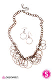 Paparazzi "Get In the Ring" Copper Necklace & Earring Set Paparazzi Jewelry