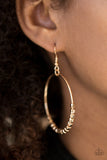 Paparazzi "Double Edge" Gold Beaded Hoop Earrings Paparazzi Jewelry