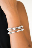 Paparazzi "Shimmer Sensation" White Opaque & Silver Bead Bracelet Paparazzi Jewelry