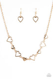 Paparazzi "Hustle and Heart" Gold Necklace & Earring Set Paparazzi Jewelry