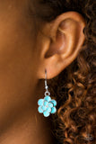 Paparazzi "Merry Meadows" Blue Flower White Rhinestone Silver Earrings Paparazzi Jewelry