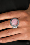 Paparazzi "Jewel Pool" Pink Moonstone Silver Ring Paparazzi Jewelry