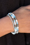 Paparazzi "Shimmer Sensation" Blue Opaque & Silver Bead Bracelet Paparazzi Jewelry