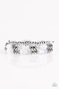 Paparazzi "Shimmer Sensation" Purple Opaque & Silver Bead Bracelet Paparazzi Jewelry