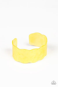 Paparazzi "Retro Ruffle" Yellow Bracelet Paparazzi Jewelry