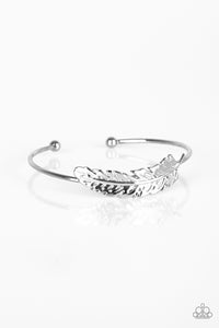 Paparazzi "How Do You Like This FEATHER?" Silver Feather Design Cuff Bracelet Paparazzi Jewelry