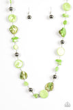 Paparazzi "A World To SEA" Green Necklace & Earring Set Paparazzi Jewelry