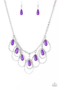 Paparazzi VINTAGE VAULT "Tango Tempest" Purple Necklace & Earring Set Paparazzi Jewelry