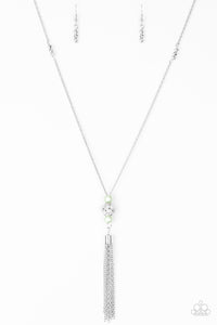 Paparazzi VINTAGE VAULT "Century Shine" Green Necklace & Earring Set Paparazzi Jewelry