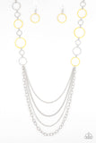 Paparazzi VINTAGE VAULT "Beautifully Bubbly" Yellow Necklace & Earring Set Paparazzi Jewelry