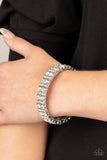 Paparazzi "Mic Dropping Drama" White Bracelet Paparazzi Jewelry