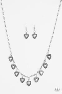 Paparazzi "Lost In The Moment" Silver Necklace & Earring Set Paparazzi Jewelry