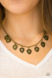 Paparazzi "Lost In The Moment" Brass Necklace & Earring Set Paparazzi Jewelry