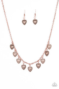 Paparazzi "Lost In The Moment" Copper Necklace & Earring Set Paparazzi Jewelry