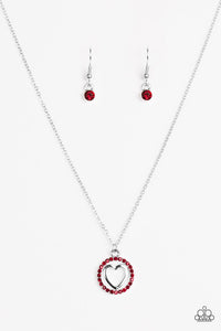Paparazzi "Change Of HEART-THROB" Red Necklace & Earring Set Paparazzi Jewelry