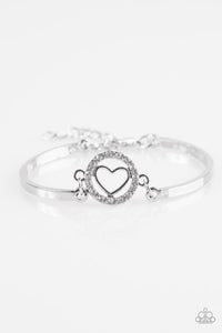 Paparazzi "Voguish Valentine" White Bracelet Paparazzi Jewelry