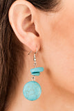 Paparazzi "Fabulously Flintstone" FASHION FIX Simply Santa Fe Blue Turquoise Earrings Paparazzi Jewelry