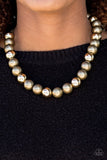 Paparazzi "Downtown Drama" Brass Necklace & Earring Set Paparazzi Jewelry