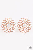 Paparazzi "Floral Fleek" Rose Gold Tone Flower Earrings Paparazzi Jewelry