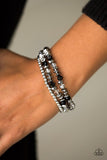 Paparazzi "Shimmer Sensation" Black Opaque & Silver Bead Bracelet Paparazzi Jewelry