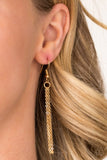 Paparazzi "I Am Brave" Gold Pendant Engraved Necklace & Earring Set Paparazzi Jewelry