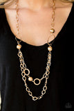Paparazzi "Mega Metal" Gold Necklace & Earring Set Paparazzi Jewelry