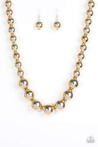 Paparazzi "Glamour Glare" Gold Necklace & Earring Set Paparazzi Jewelry