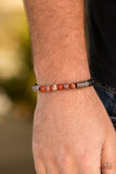 Paparazzi "Energetic" Orange/Multi & Black Stone Metallic Accent Urban Bracelet Unisex Paparazzi Jewelry