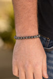 Paparazzi "Motivation" Silver Accented Black Stone Stretchy Urban Bracelet Unisex Paparazzi Jewelry