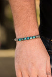 Paparazzi "Energetic" Blue & Black Stone Metallic Accent Urban Bracelet Unisex Paparazzi Jewelry