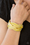 Paparazzi "Big City Shimmer" Yellow Wrap Bracelet Paparazzi Jewelry