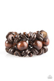 Paparazzi "Fiji Fabulous" Brown Wooden Bead Bracelet Paparazzi Jewelry