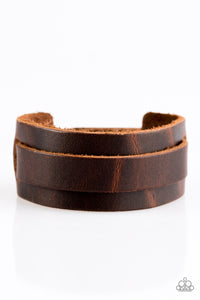 Paparazzi "Road Trip Style" Brown Leather Urban Bracelet Unisex Paparazzi Jewelry