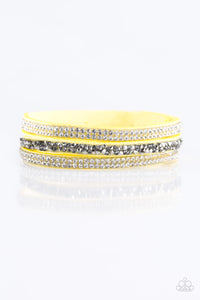 Paparazzi "Mega Glam" Yellow Wrap Bracelet Paparazzi Jewelry